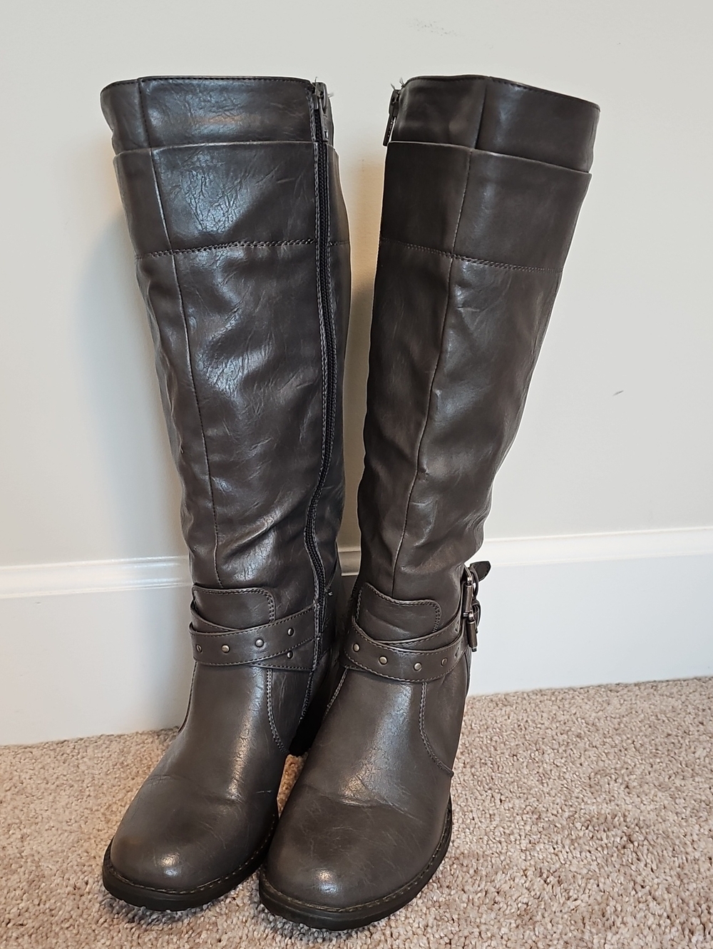 Kohl's Women's Tall Buckle Knee Boots - Dark Gray